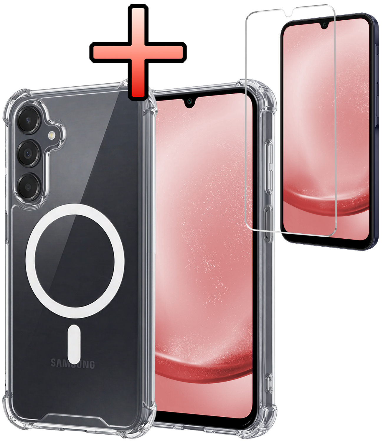 NoXx NoXx Samsung Galaxy A25 Magsafe Hoesje Transparant Met Screenprotector