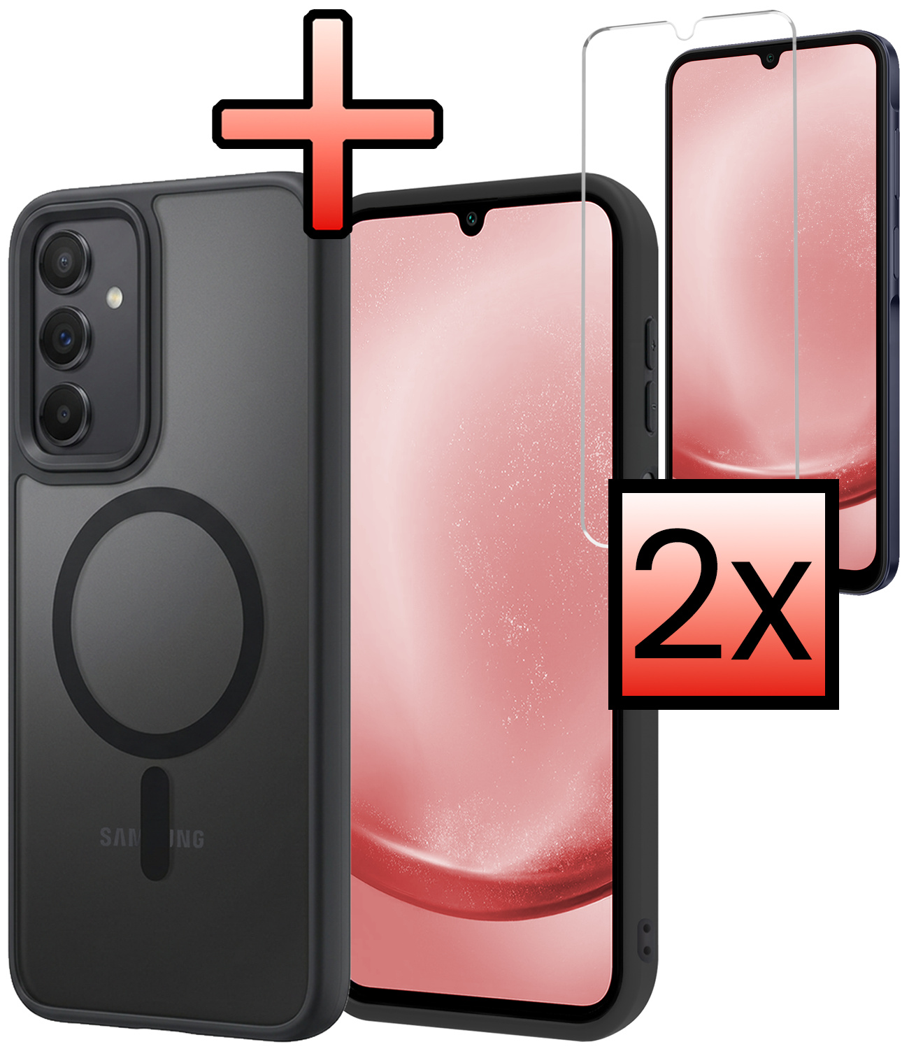 NoXx NoXx Samsung Galaxy A25 Magsafe Hoesje Zwart Met 2x Screenprotector