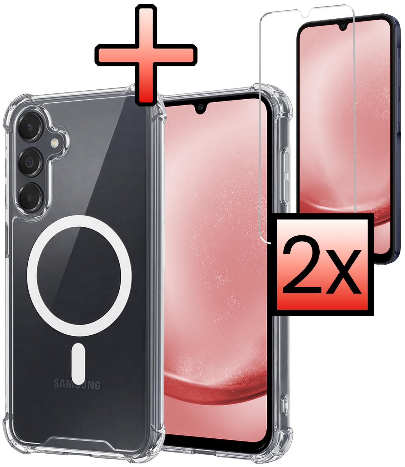 NoXx NoXx Samsung Galaxy A25 Magsafe Hoesje Transparant Met 2x Screenprotector