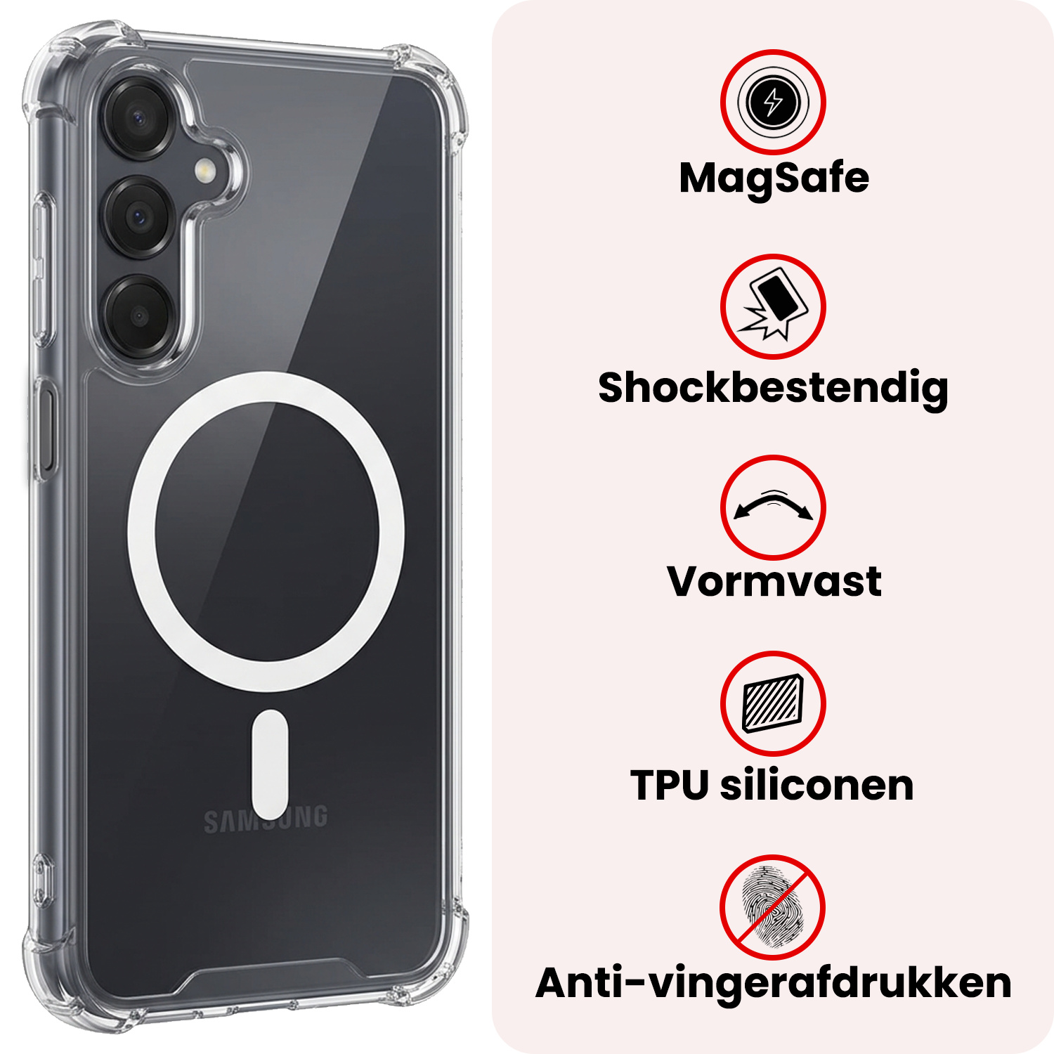 NoXx NoXx Samsung Galaxy A25 Magsafe Hoesje Transparant Met 2x Screenprotector