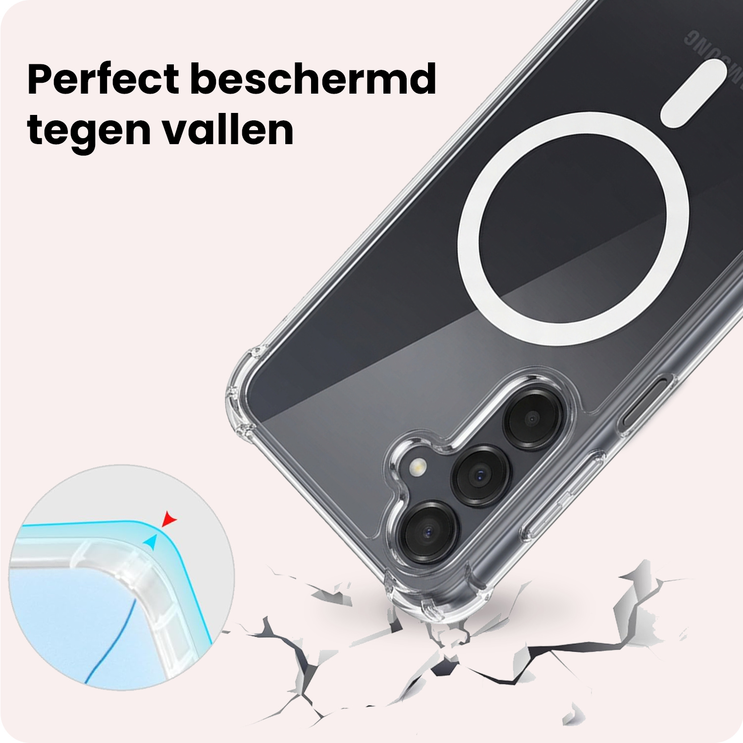 NoXx NoXx Samsung Galaxy A25 Magsafe Hoesje Transparant Met 2x Screenprotector