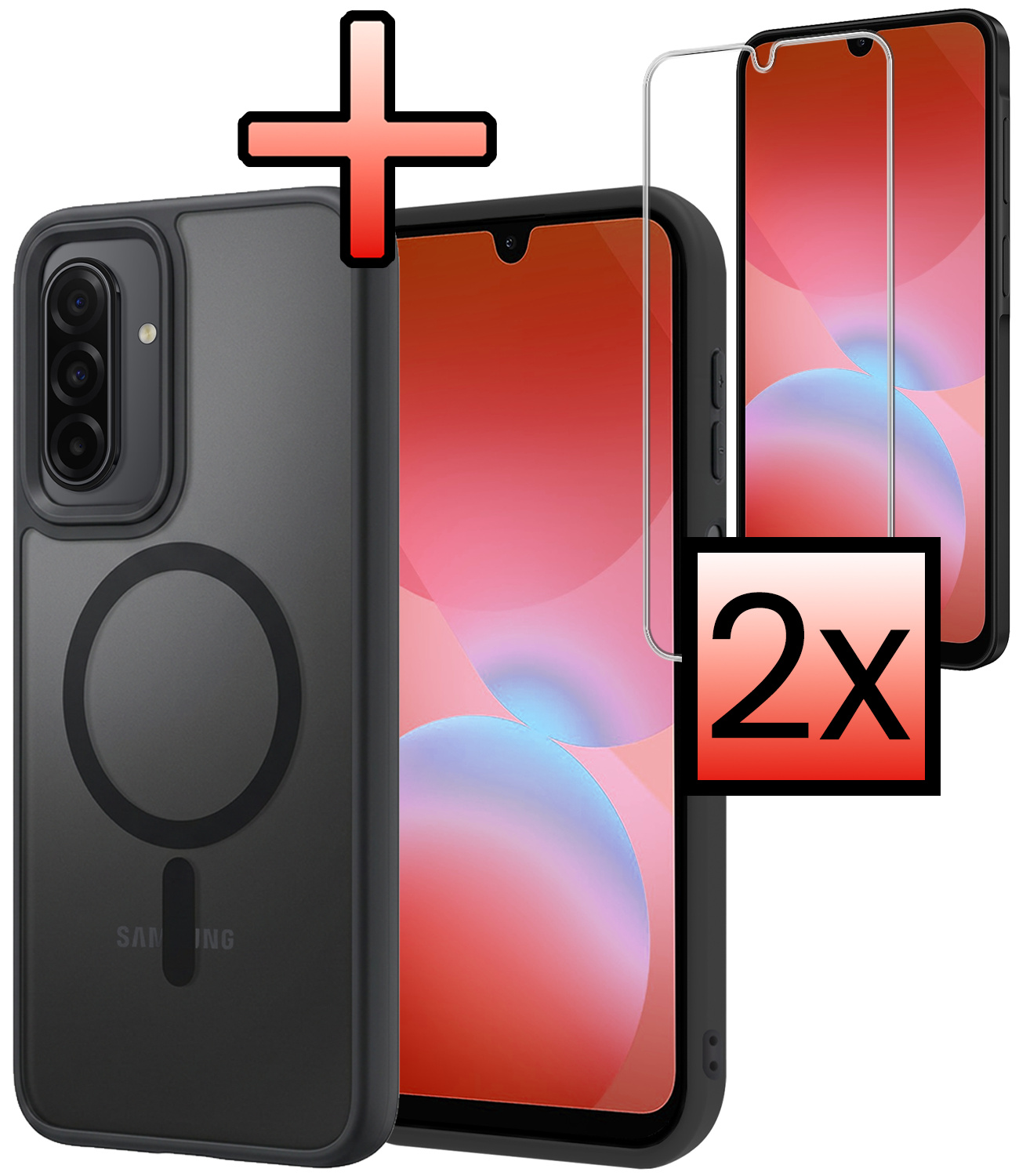 NoXx NoXx Samsung Galaxy A26 Magsafe Hoesje Zwart Met 2x Screenprotector