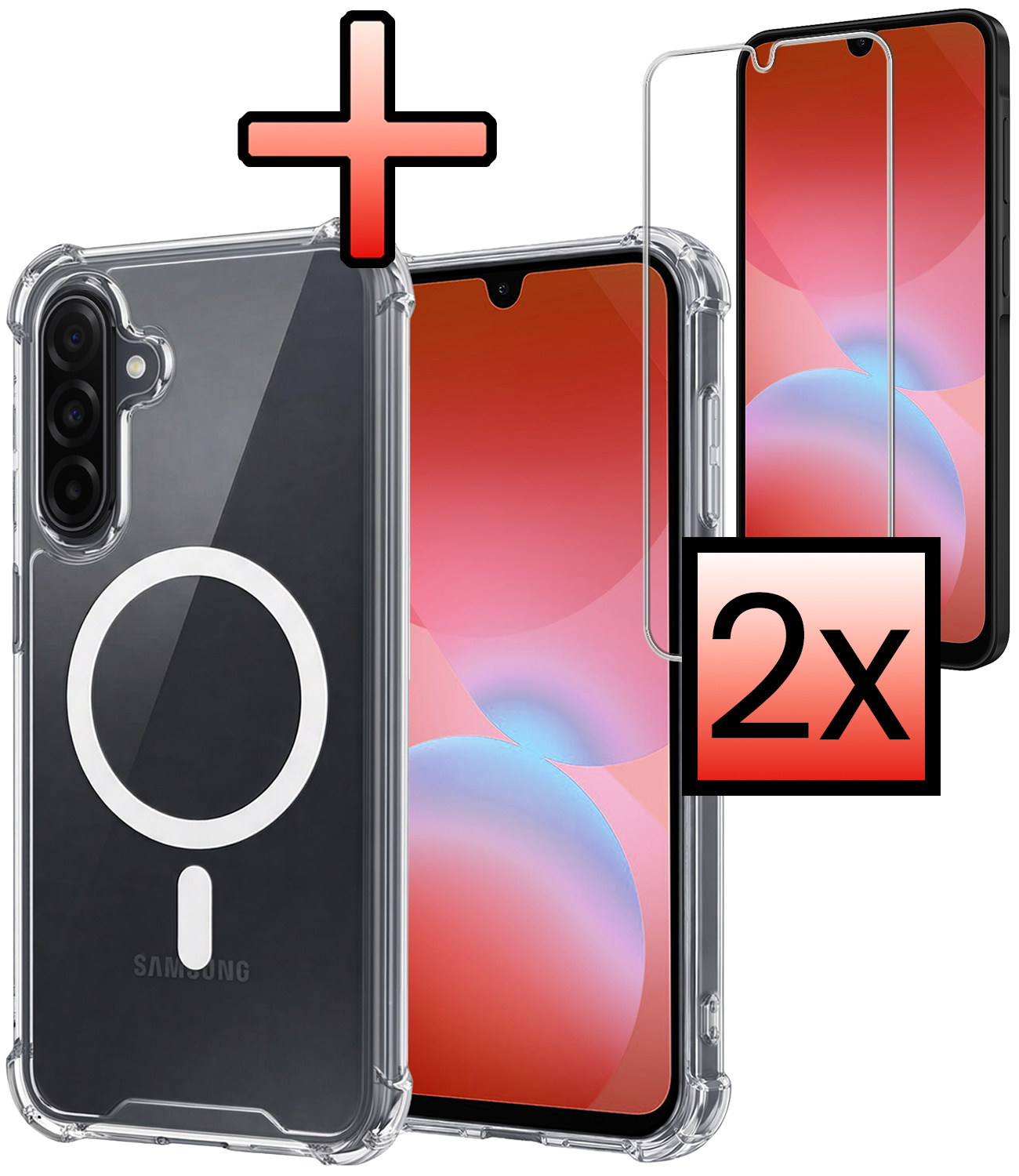 NoXx NoXx Samsung Galaxy A26 Magsafe Hoesje Transparant Met 2x Screenprotector