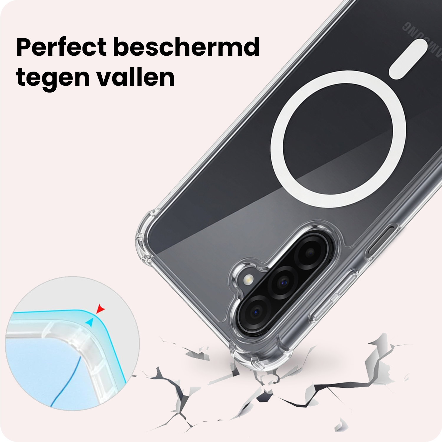 NoXx NoXx Samsung Galaxy A26 Magsafe Hoesje Transparant Met 2x Screenprotector
