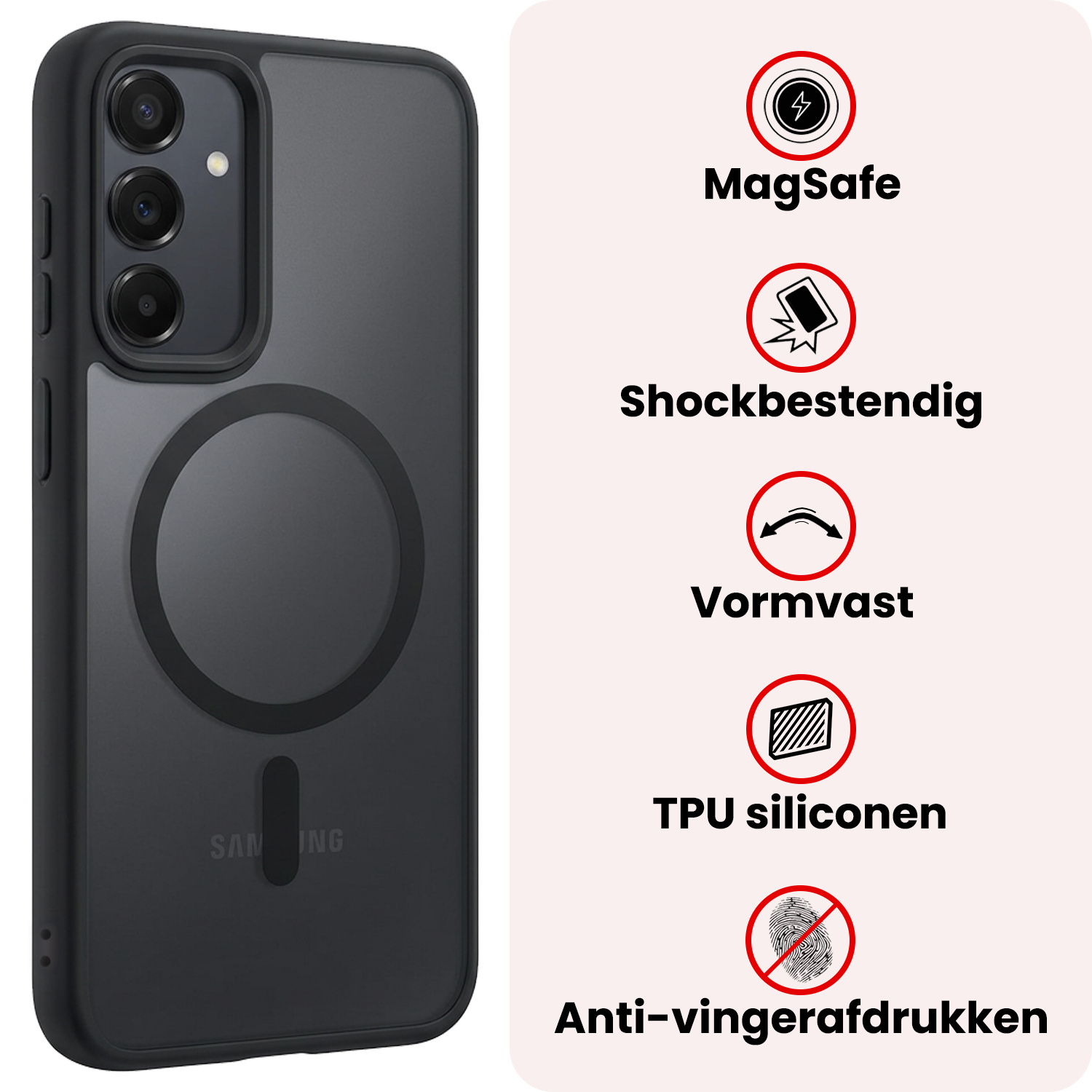 NoXx NoXx Samsung Galaxy A35 Magsafe Hoesje - Zwart