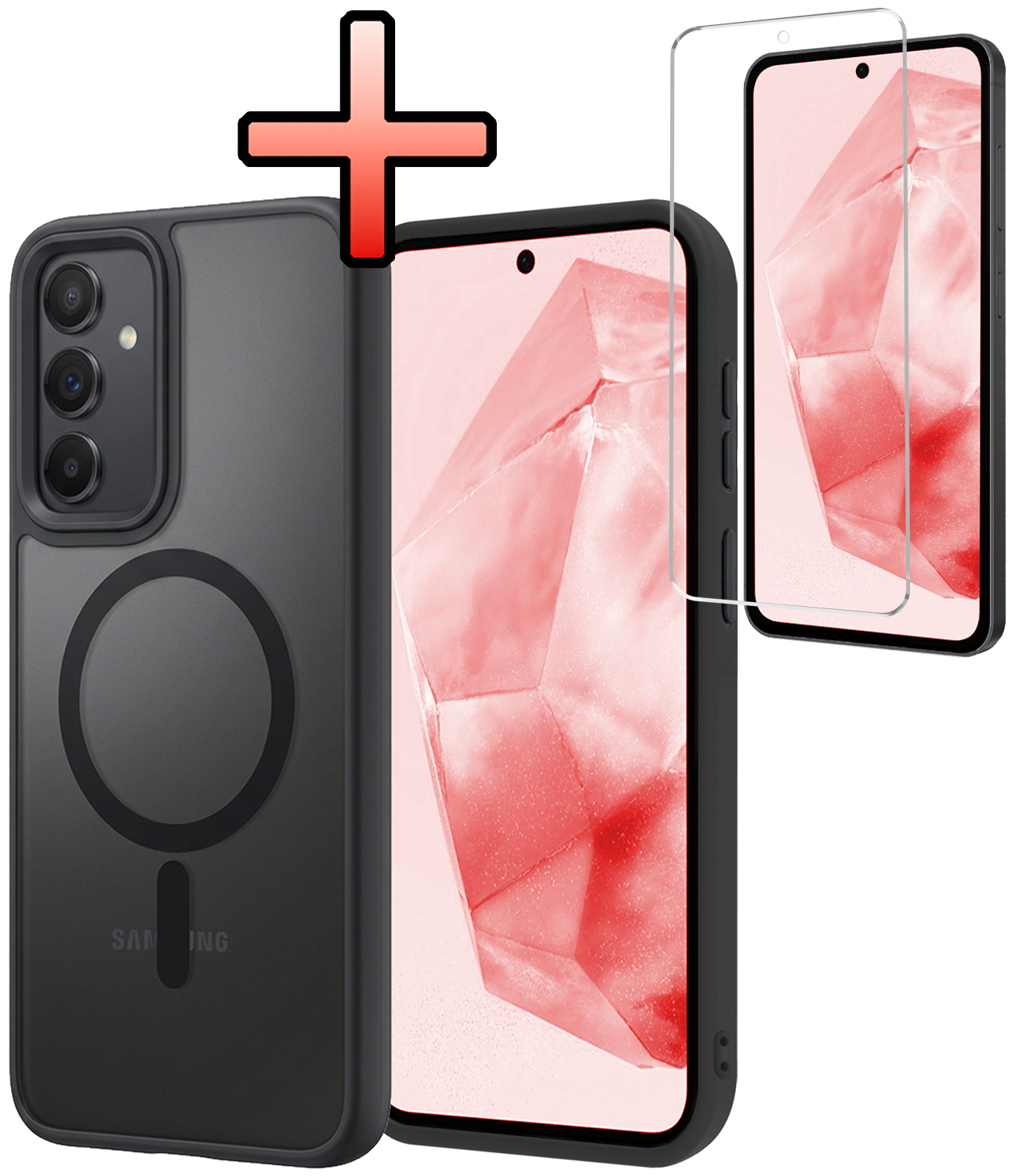 NoXx NoXx Samsung Galaxy A35 Magsafe Hoesje Zwart Met Screenprotector
