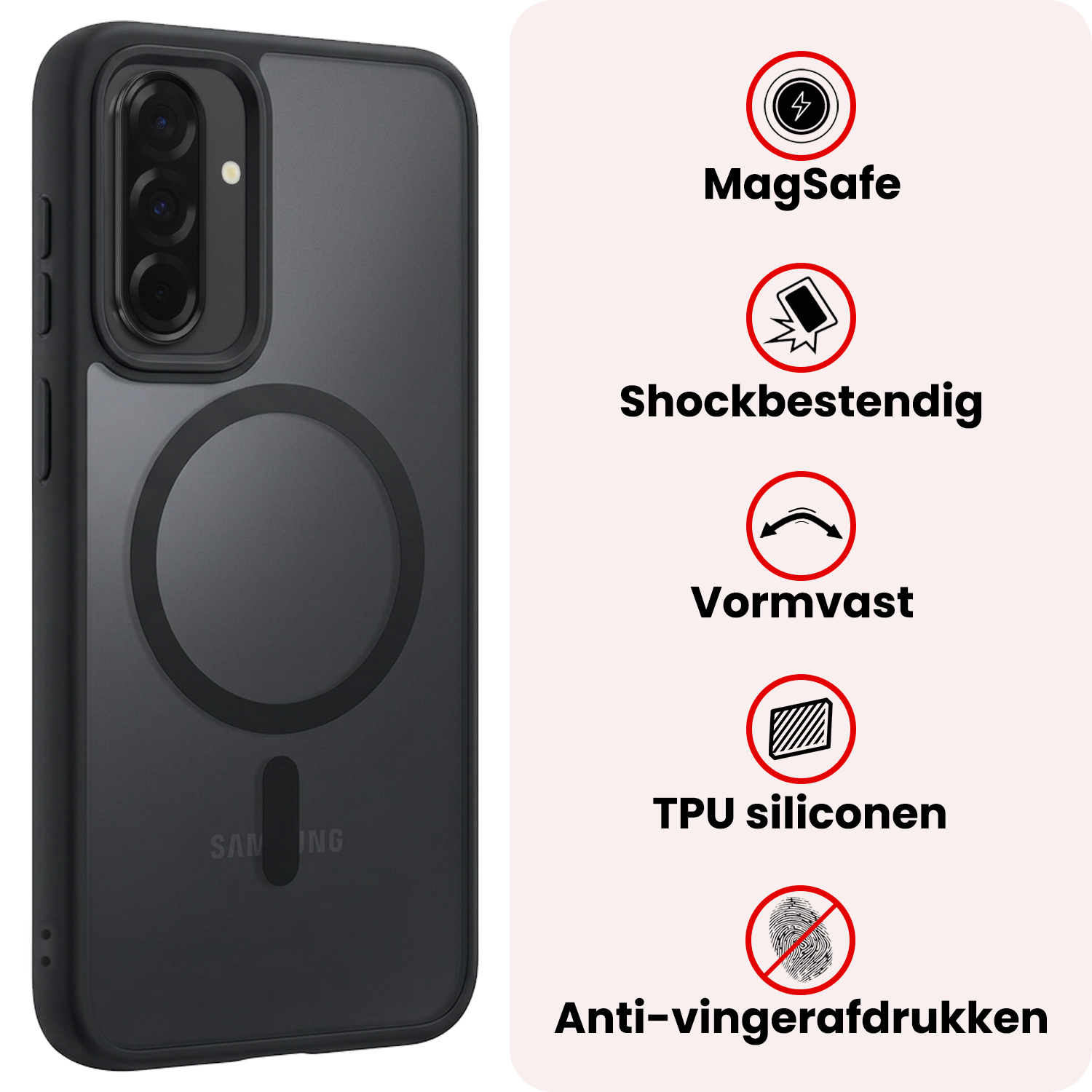 NoXx NoXx Samsung Galaxy A36 Magsafe Hoesje - Zwart