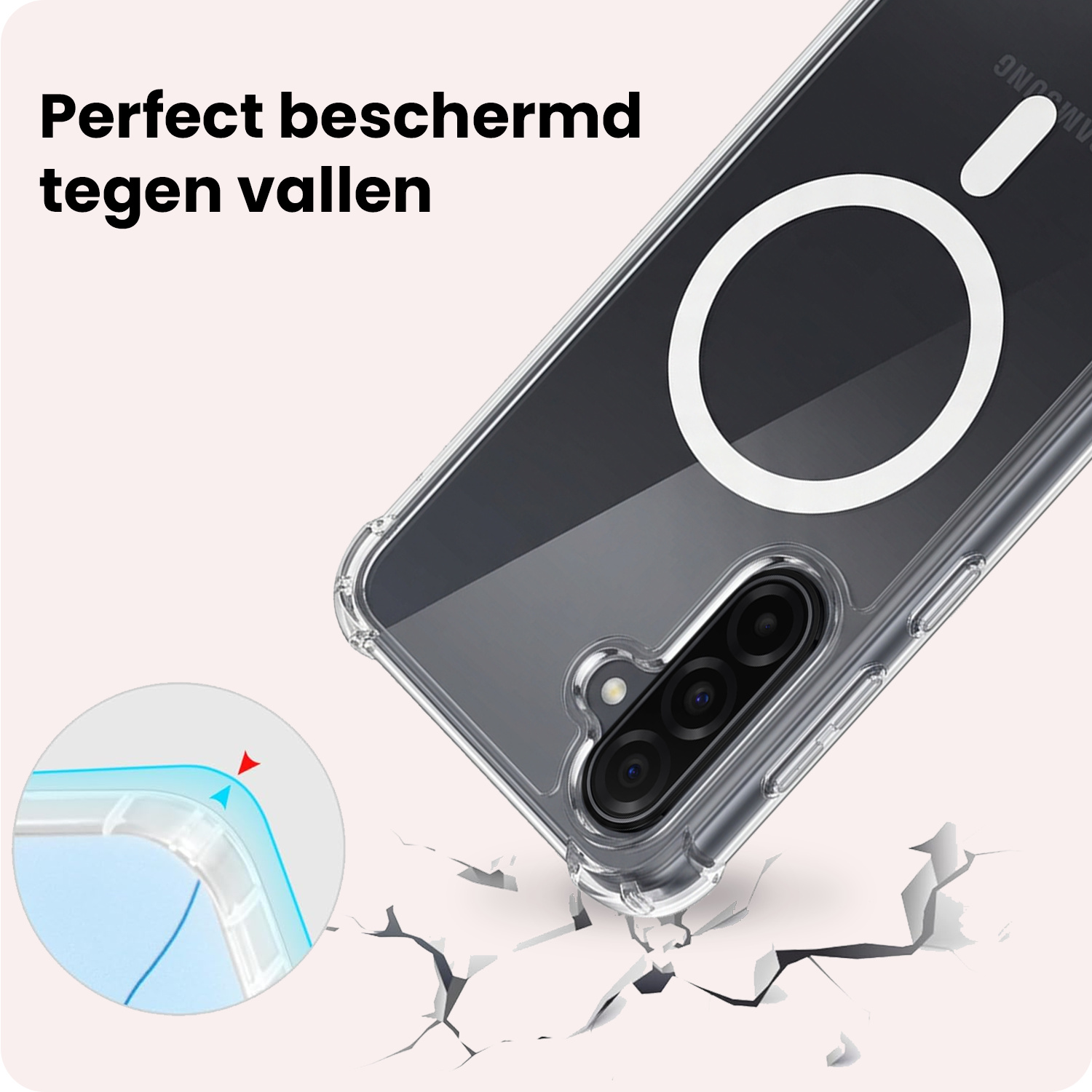 NoXx NoXx Samsung Galaxy A36 Magsafe Hoesje Transparant Met Screenprotector