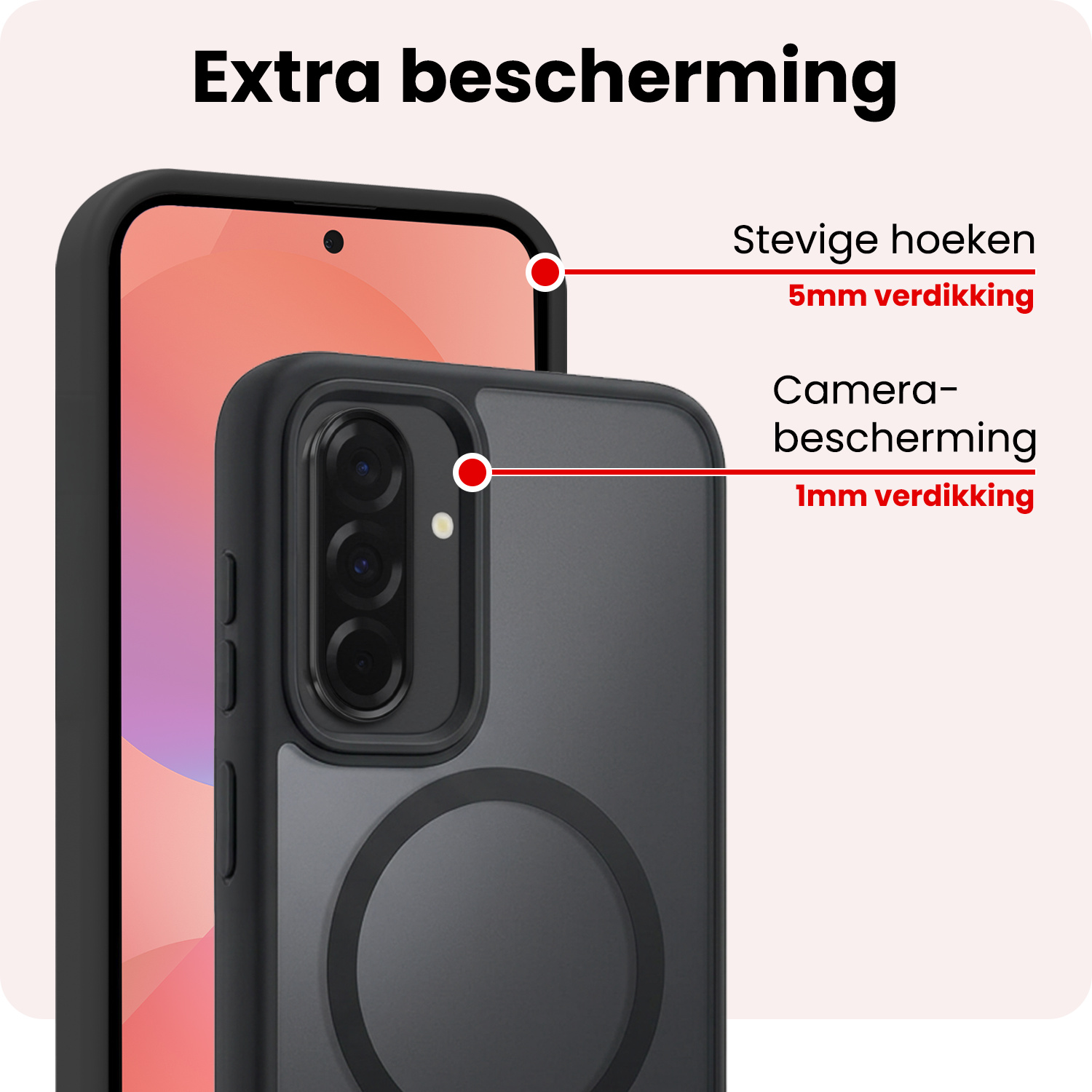 NoXx NoXx Samsung Galaxy A36 Magsafe Hoesje Zwart Met 2x Screenprotector