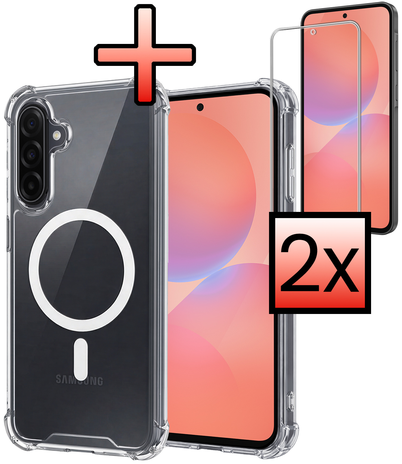 NoXx NoXx Samsung Galaxy A36 Magsafe Hoesje Transparant Met 2x Screenprotector