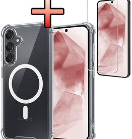 NoXx NoXx Samsung Galaxy A55 Magsafe Hoesje Transparant Met Screenprotector