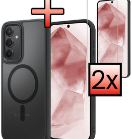 NoXx NoXx Samsung Galaxy A55 Magsafe Hoesje Zwart Met 2x Screenprotector