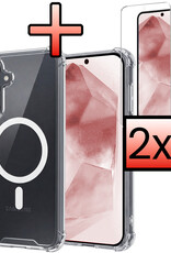 NoXx NoXx Samsung Galaxy A55 Magsafe Hoesje Transparant Met 2x Screenprotector