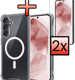 NoXx NoXx Samsung Galaxy A55 Magsafe Hoesje Transparant Met 2x Screenprotector