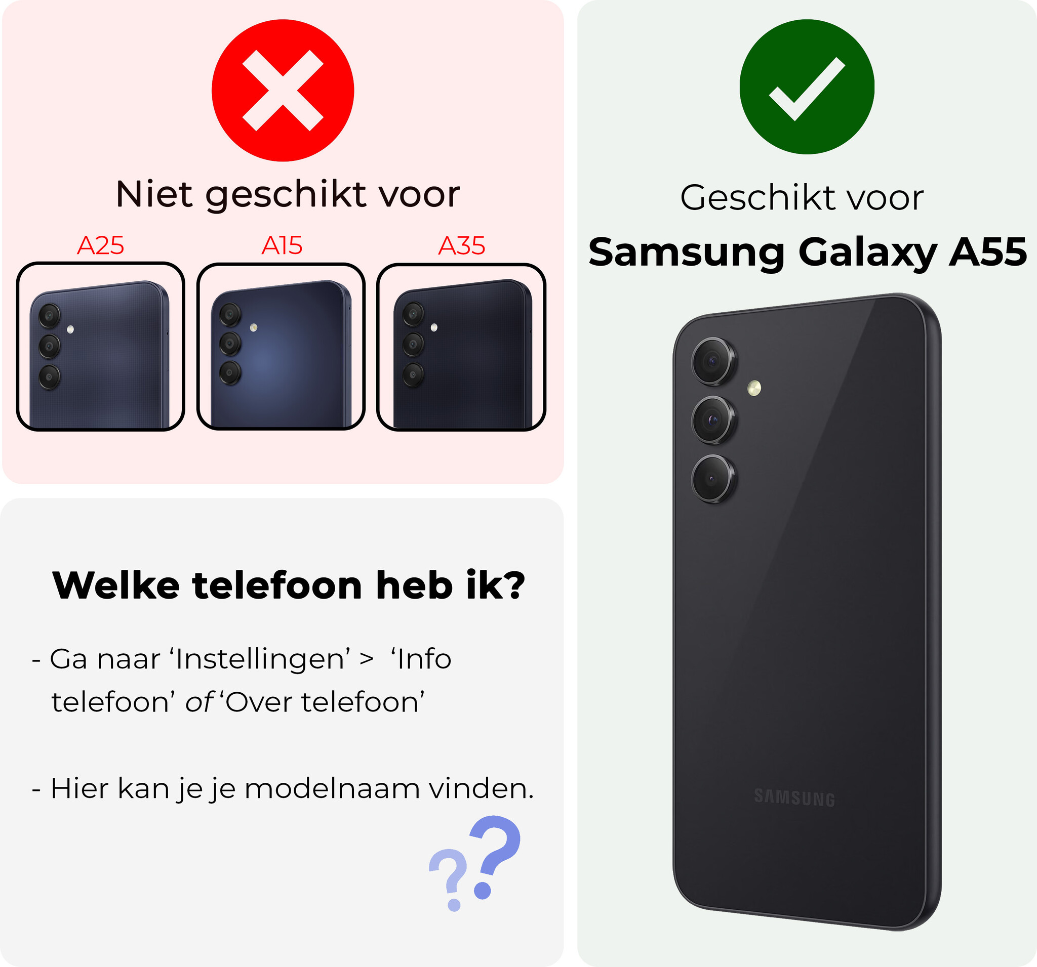 NoXx NoXx Samsung Galaxy A55 Magsafe Hoesje Transparant Met 2x Screenprotector