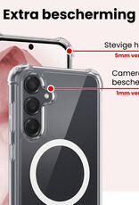 NoXx NoXx Samsung Galaxy A55 Magsafe Hoesje Transparant Met 2x Screenprotector