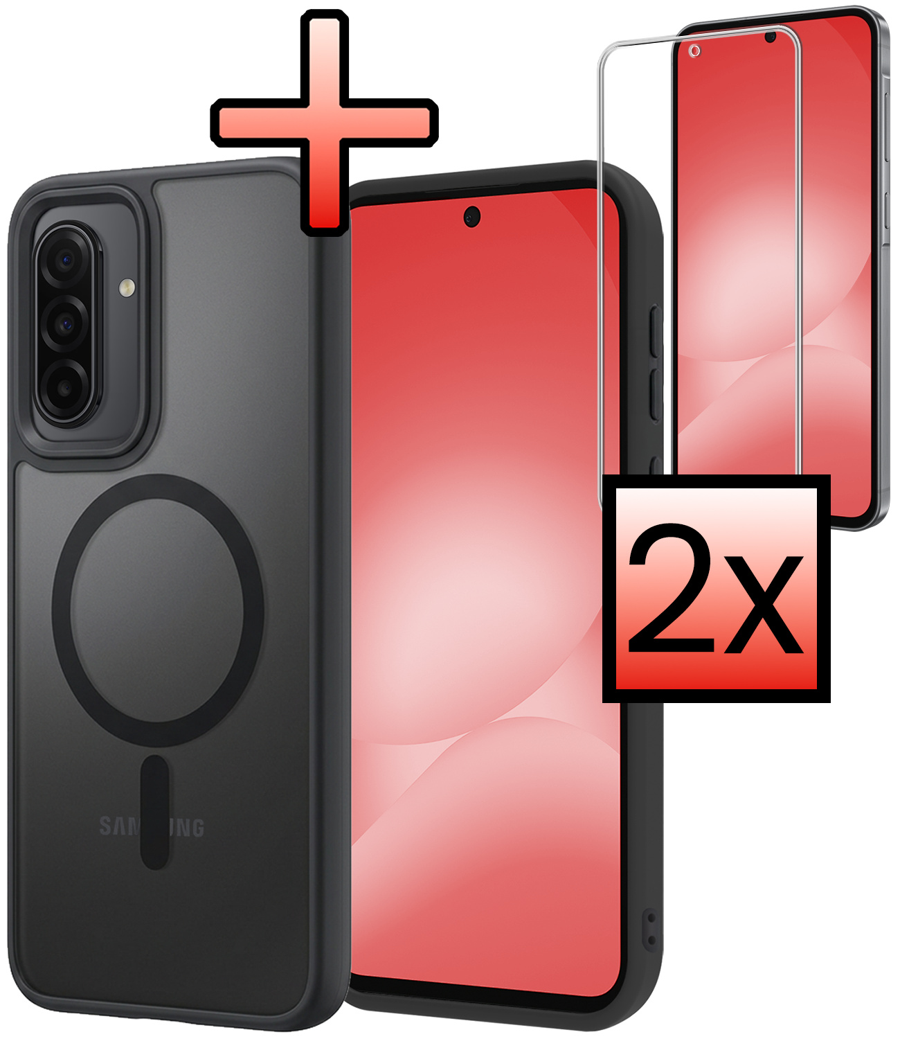 NoXx NoXx Samsung Galaxy A56 Magsafe Hoesje Zwart Met 2x Screenprotector