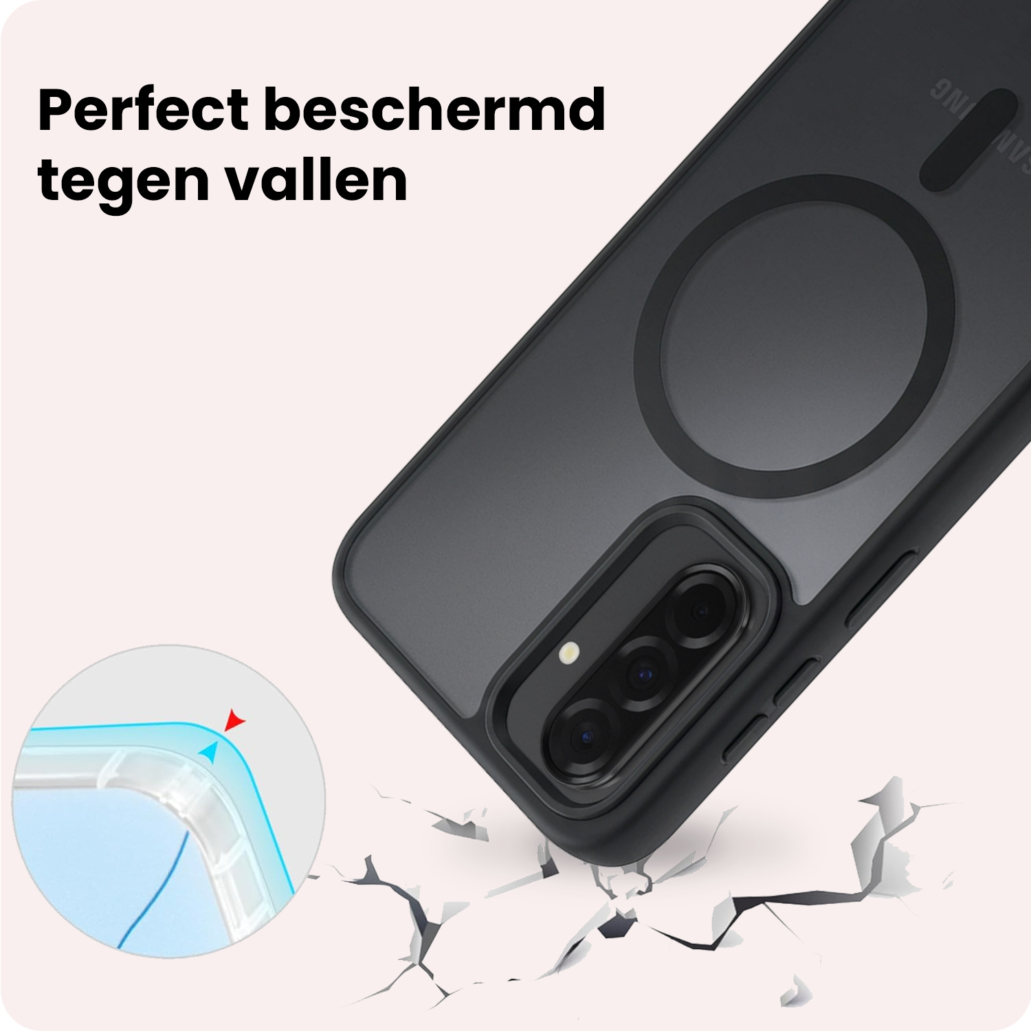 NoXx NoXx Samsung Galaxy A56 Magsafe Hoesje Zwart Met 2x Screenprotector