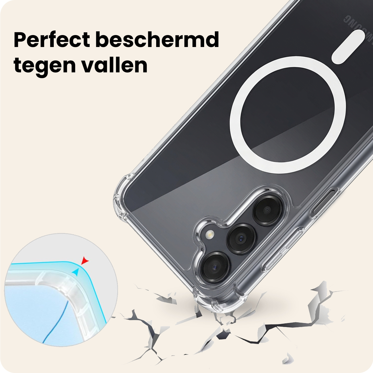 Nomfy Nomfy Samsung Galaxy A16 Magsafe Hoesje - Transparant