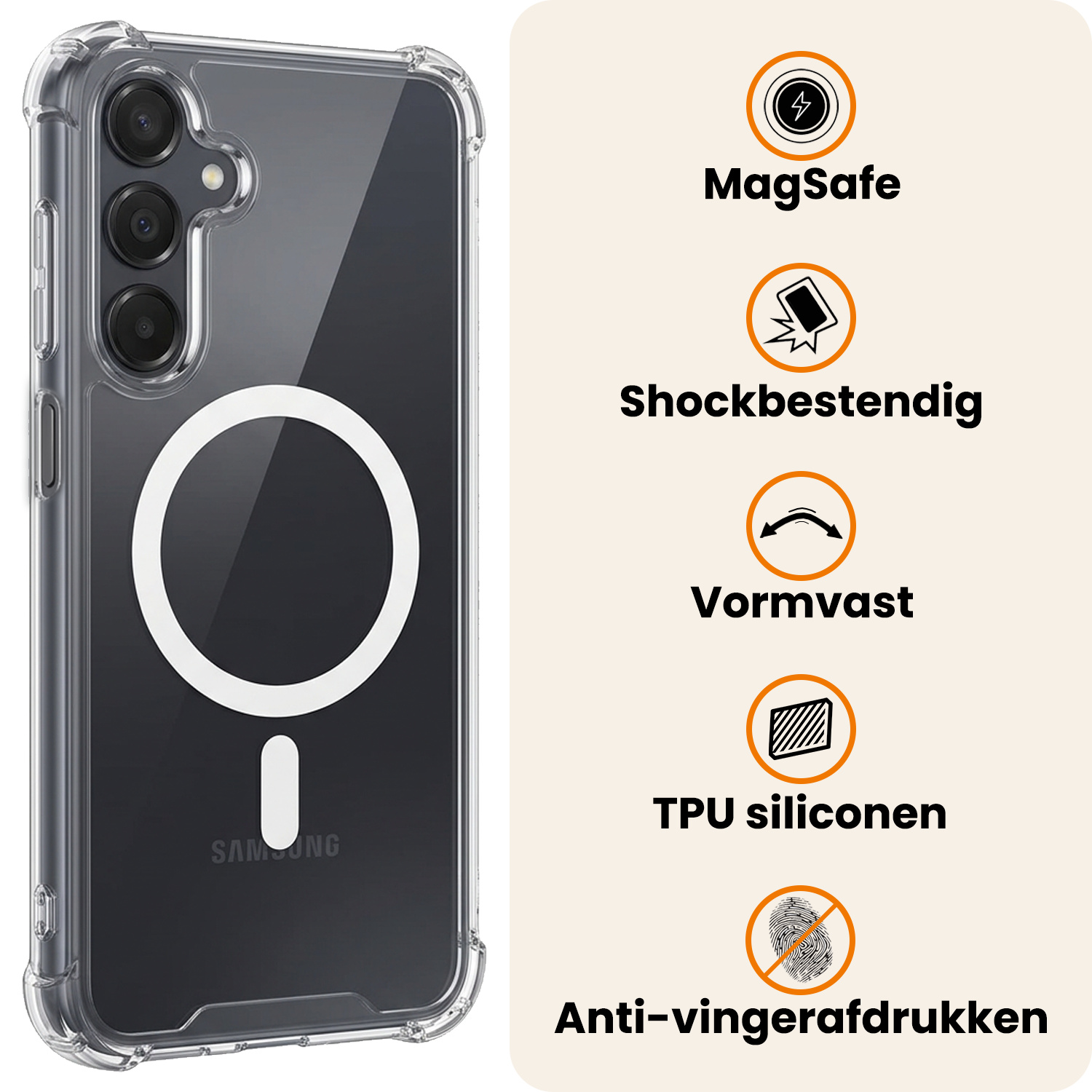 Nomfy Nomfy Samsung Galaxy A16 Magsafe Hoesje - Transparant - 2 PACK
