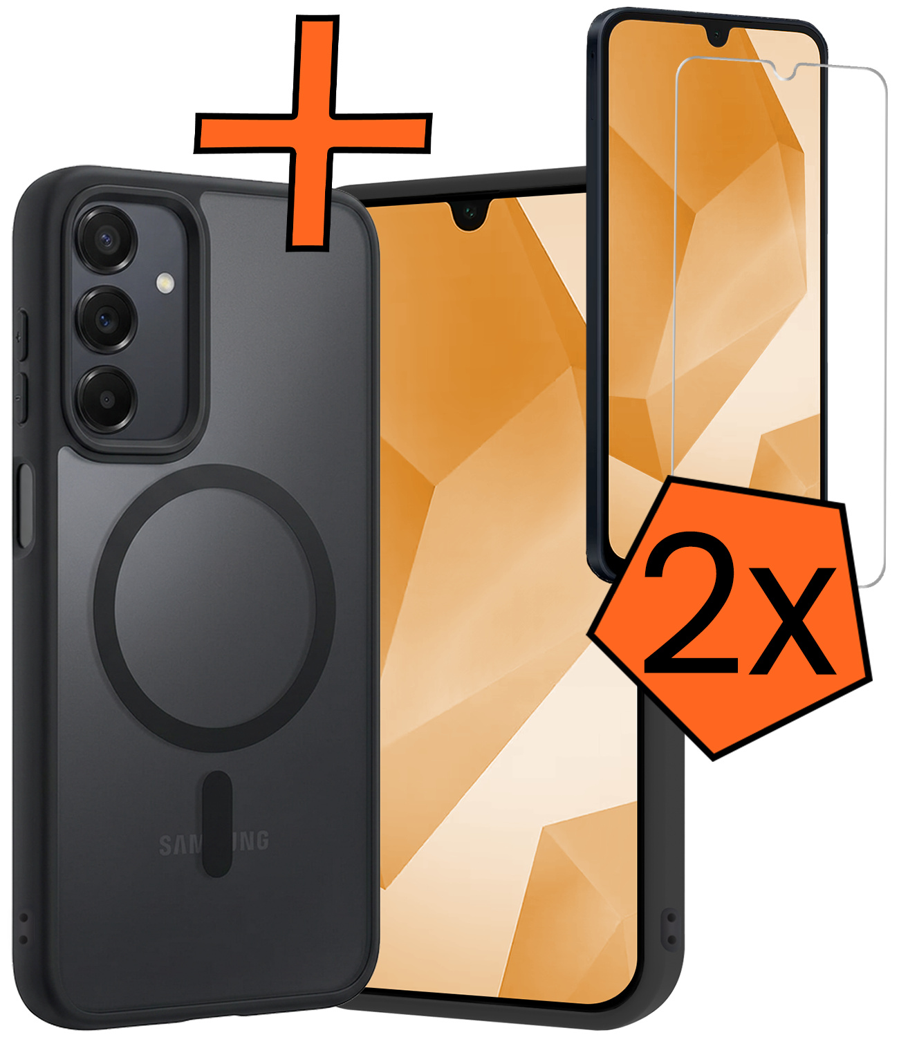 Nomfy Nomfy Samsung Galaxy A16 Magsafe Hoesje Zwart Met 2x Screenprotector