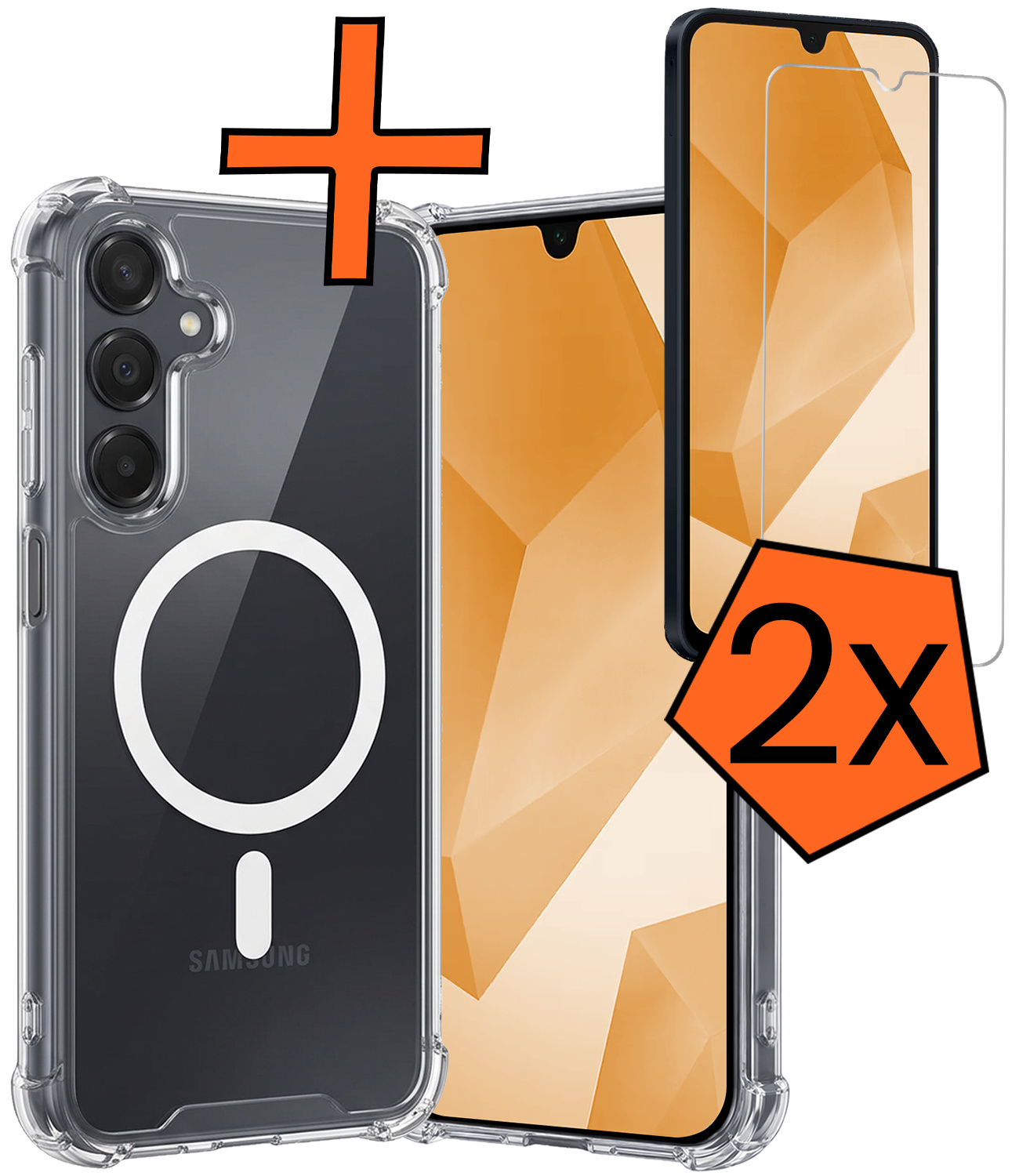 Nomfy Nomfy Samsung Galaxy A16 Magsafe Hoesje Transparant Met 2x Screenprotector