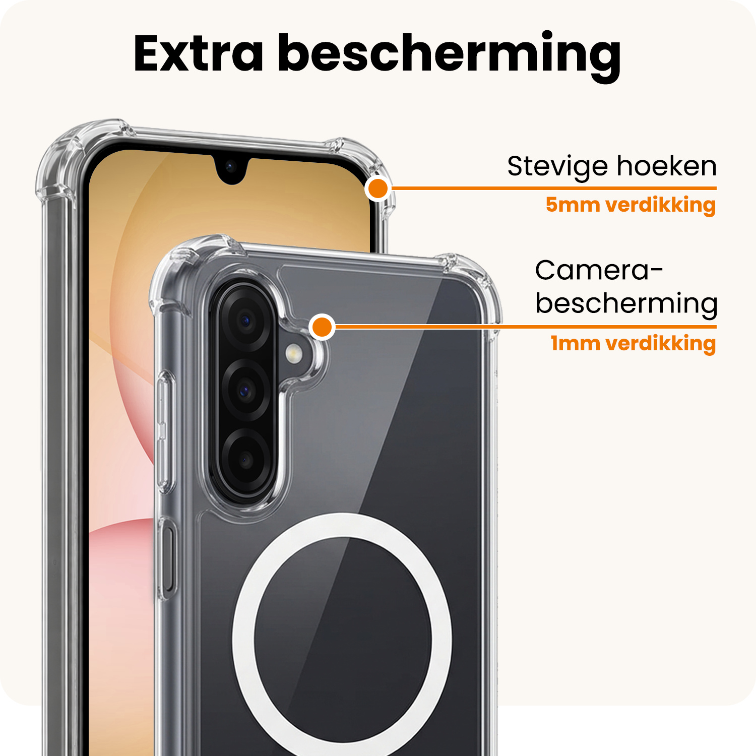 Nomfy Nomfy Samsung Galaxy A17 Magsafe Hoesje Transparant Met Screenprotector