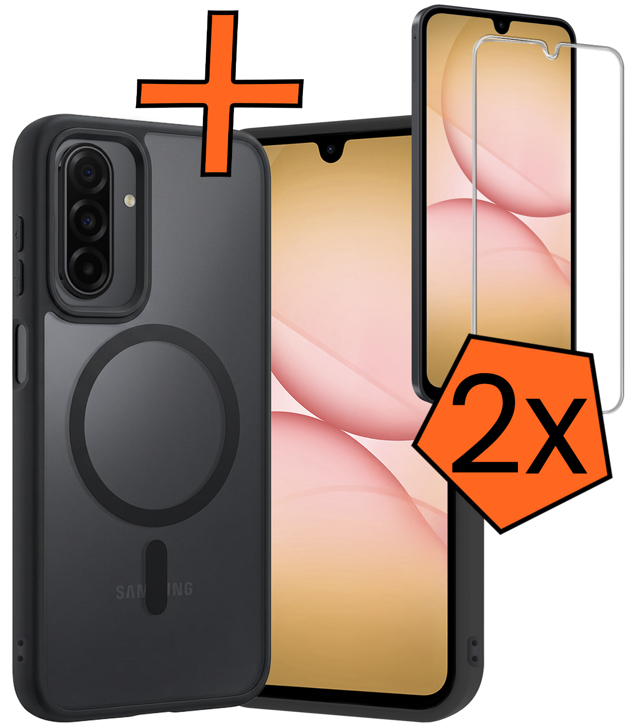 Nomfy Nomfy Samsung Galaxy A17 Magsafe Hoesje Zwart Met 2x Screenprotector
