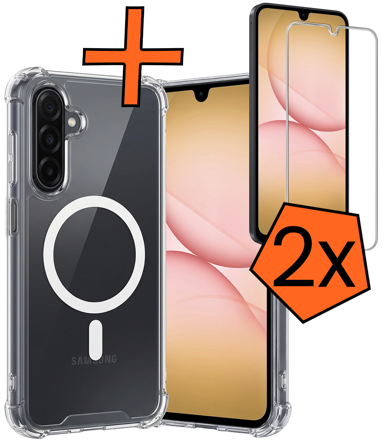 Nomfy Nomfy Samsung Galaxy A17 Magsafe Hoesje Transparant Met 2x Screenprotector