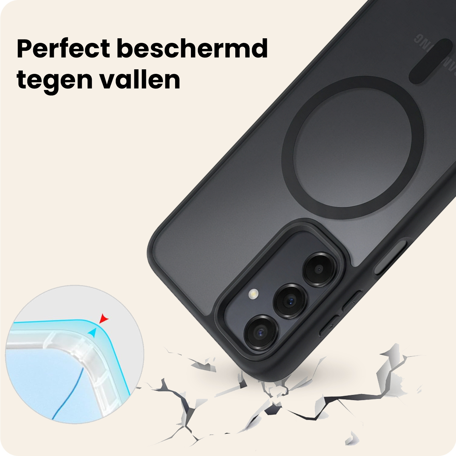 Nomfy Nomfy Samsung Galaxy A25 Magsafe Hoesje - Zwart - 2 PACK