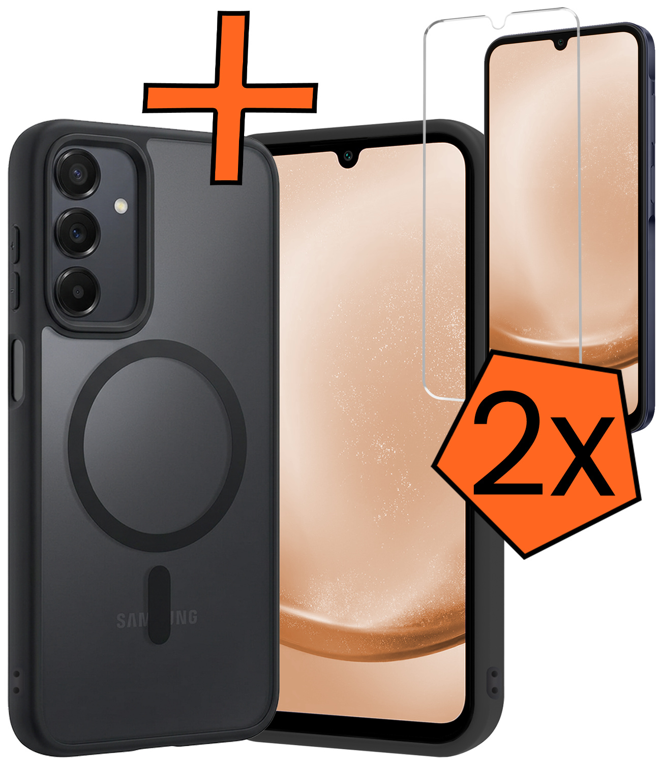 Nomfy Nomfy Samsung Galaxy A25 Magsafe Hoesje Zwart Met 2x Screenprotector