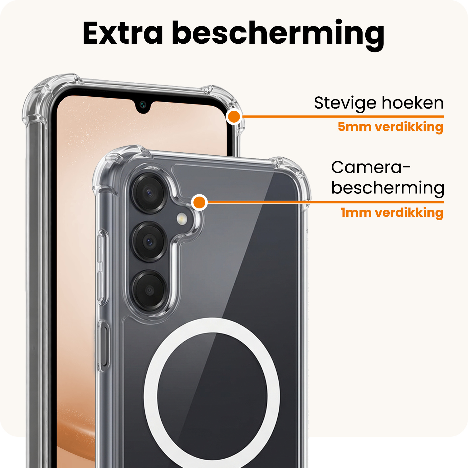 Nomfy Nomfy Samsung Galaxy A25 Magsafe Hoesje Transparant Met 2x Screenprotector
