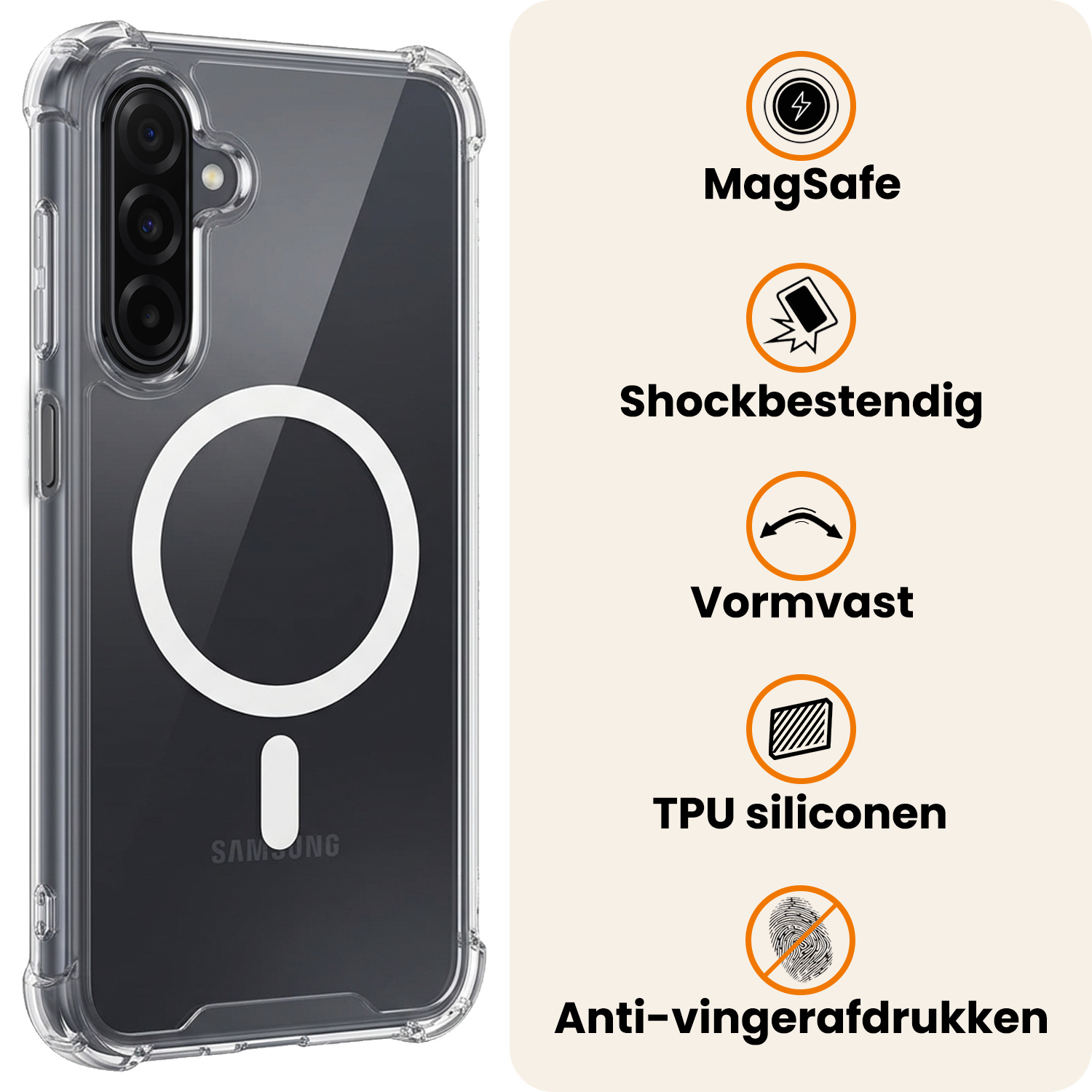 Nomfy Nomfy Samsung Galaxy A26 Magsafe Hoesje Transparant Met Screenprotector