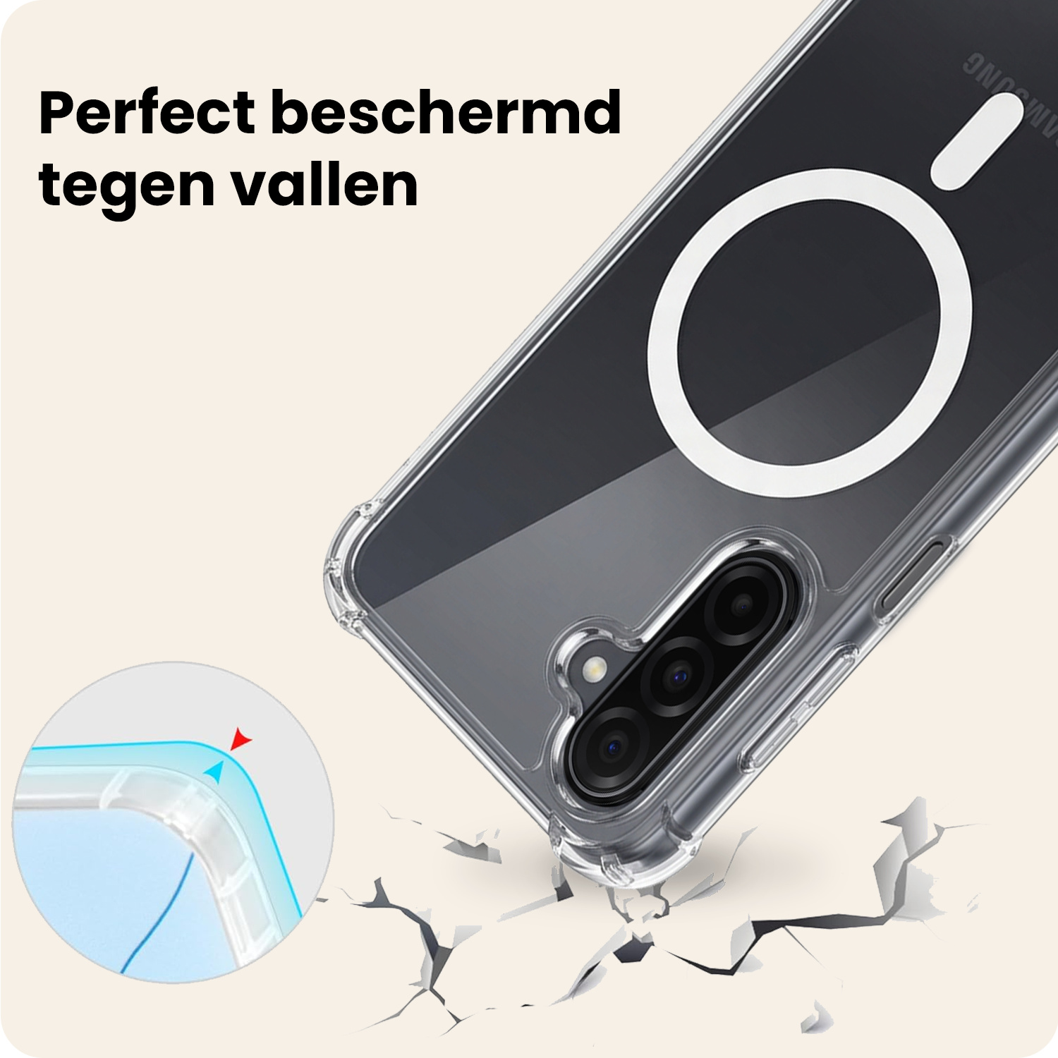 Nomfy Nomfy Samsung Galaxy A26 Magsafe Hoesje Transparant Met Screenprotector