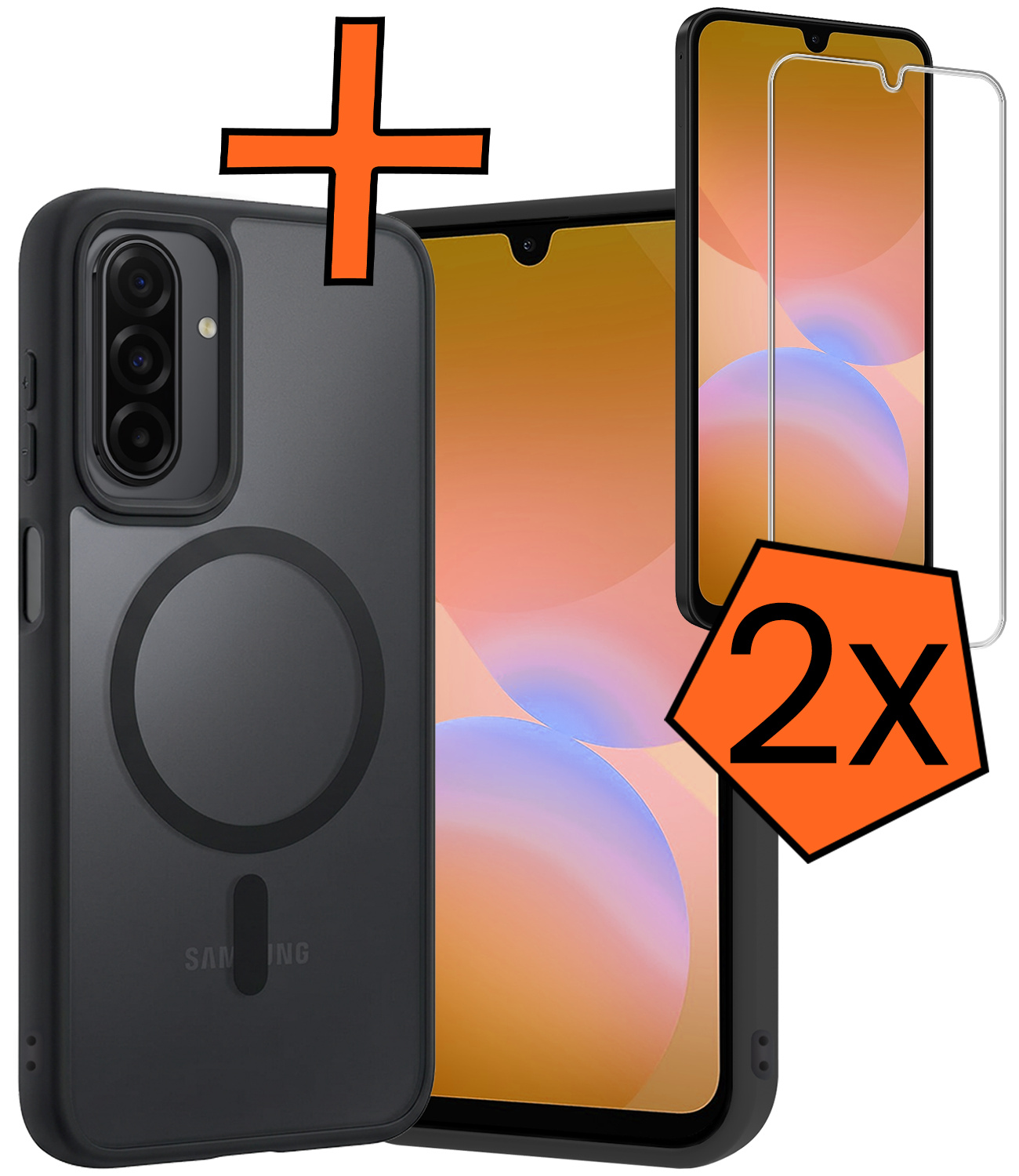 Nomfy Nomfy Samsung Galaxy A26 Magsafe Hoesje Zwart Met 2x Screenprotector