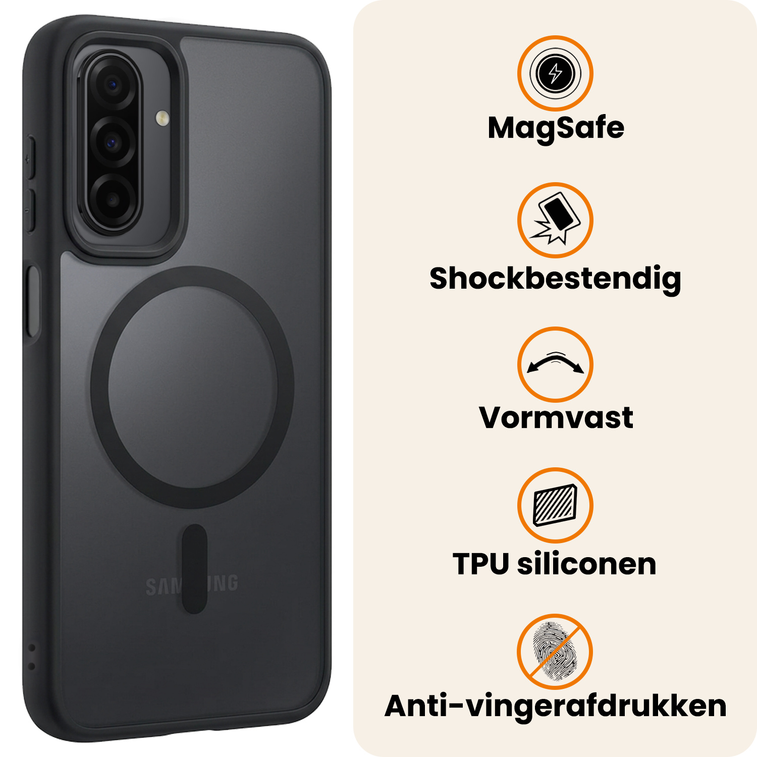 Nomfy Nomfy Samsung Galaxy A26 Magsafe Hoesje Zwart Met 2x Screenprotector