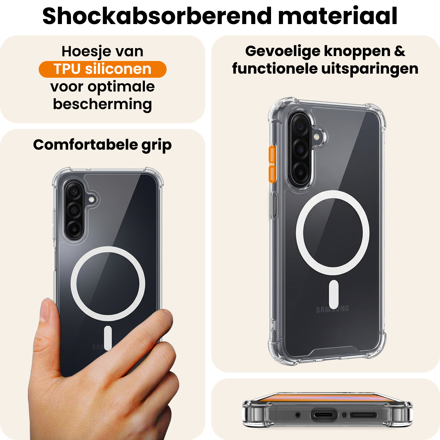 Nomfy Nomfy Samsung Galaxy A26 Magsafe Hoesje Transparant Met 2x Screenprotector
