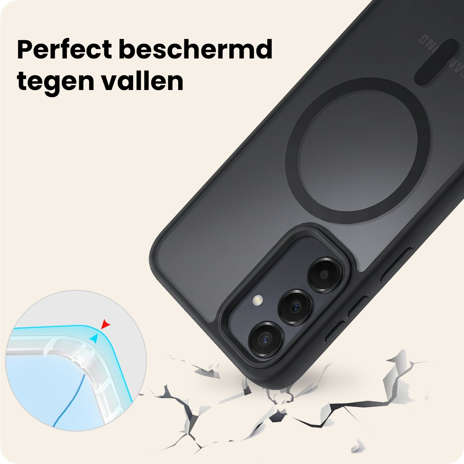 Nomfy Nomfy Samsung Galaxy A35 Magsafe Hoesje - Zwart