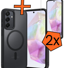 Nomfy Nomfy Samsung Galaxy A35 Magsafe Hoesje Zwart Met 2x Screenprotector