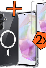 Nomfy Nomfy Samsung Galaxy A35 Magsafe Hoesje Transparant Met 2x Screenprotector