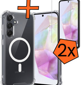 Nomfy Nomfy Samsung Galaxy A35 Magsafe Hoesje Transparant Met 2x Screenprotector