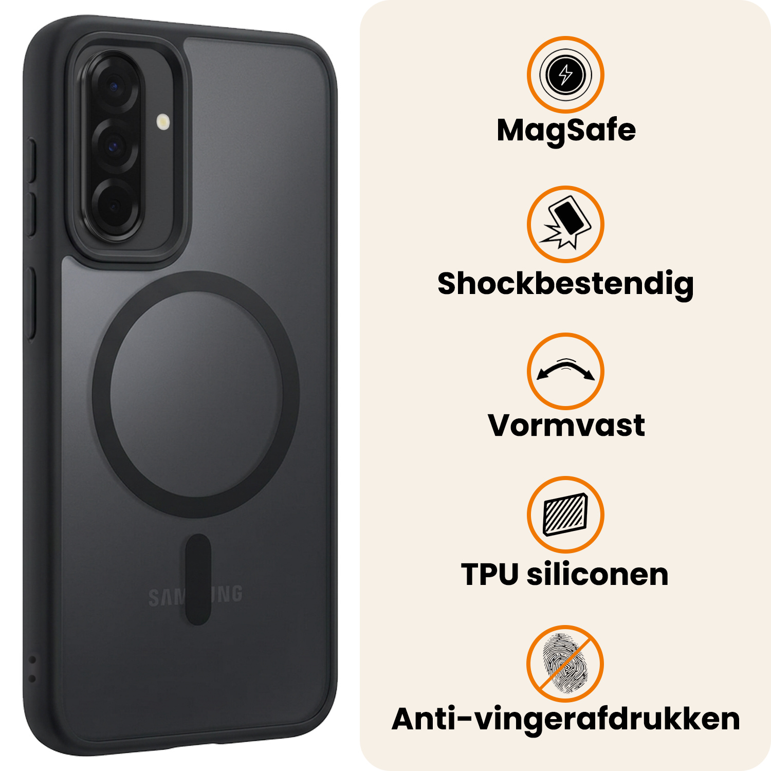 Nomfy Nomfy Samsung Galaxy A36 Magsafe Hoesje - Zwart