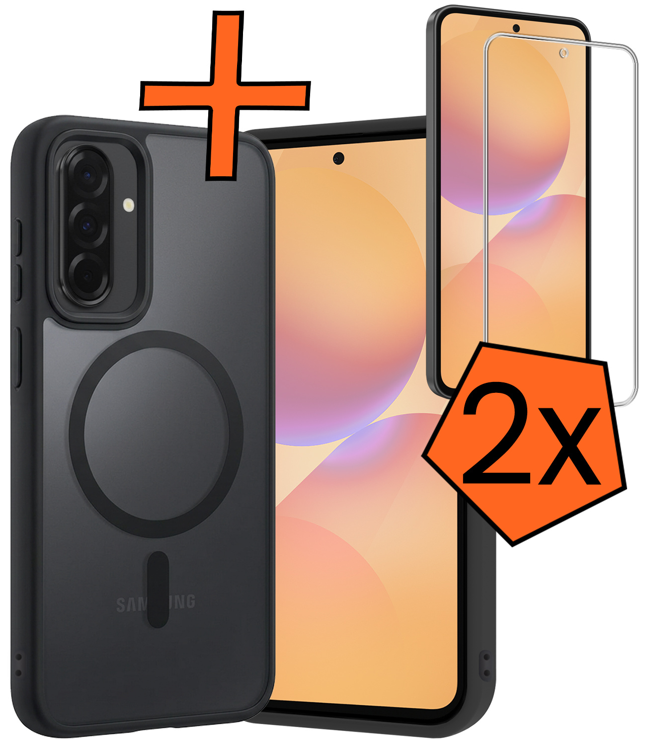 Nomfy Nomfy Samsung Galaxy A36 Magsafe Hoesje Zwart Met 2x Screenprotector