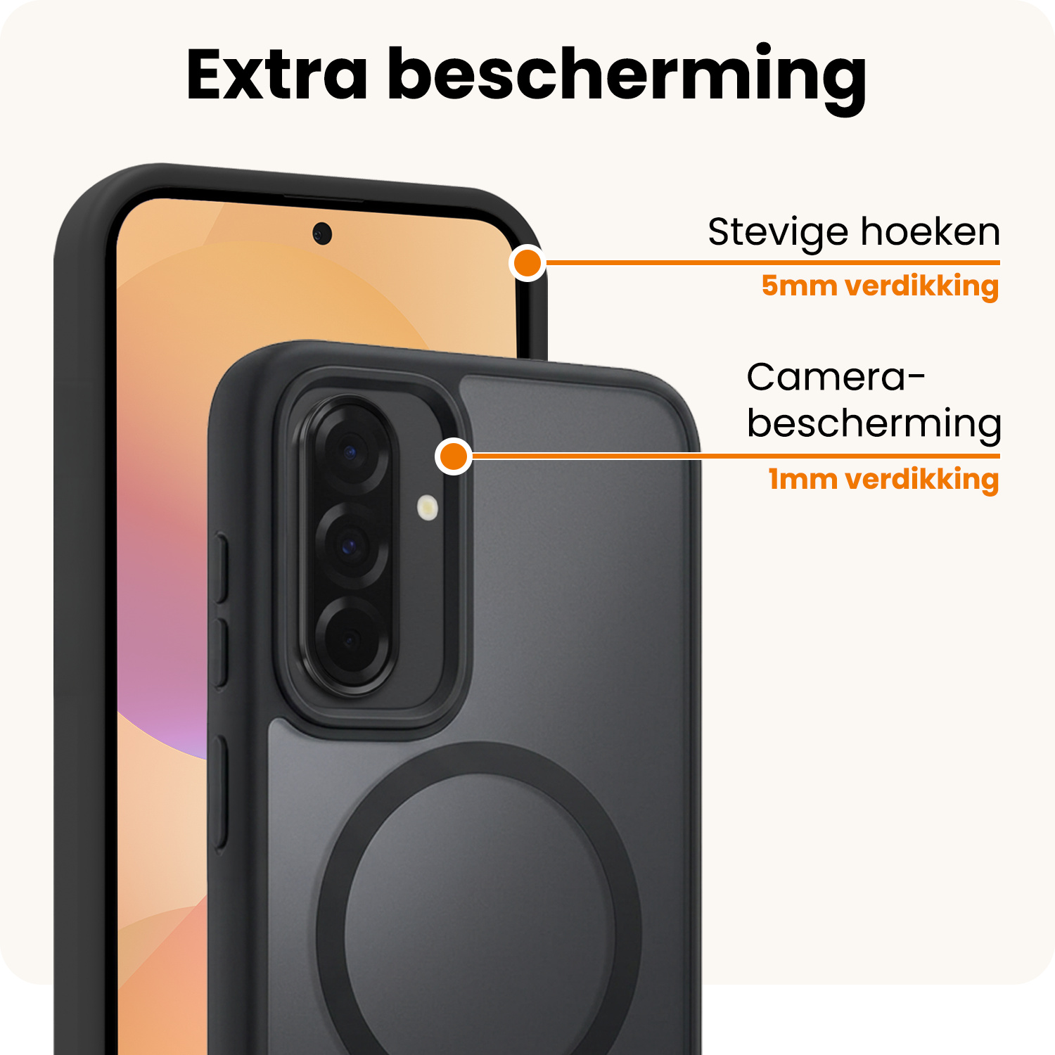 Nomfy Nomfy Samsung Galaxy A36 Magsafe Hoesje Zwart Met 2x Screenprotector