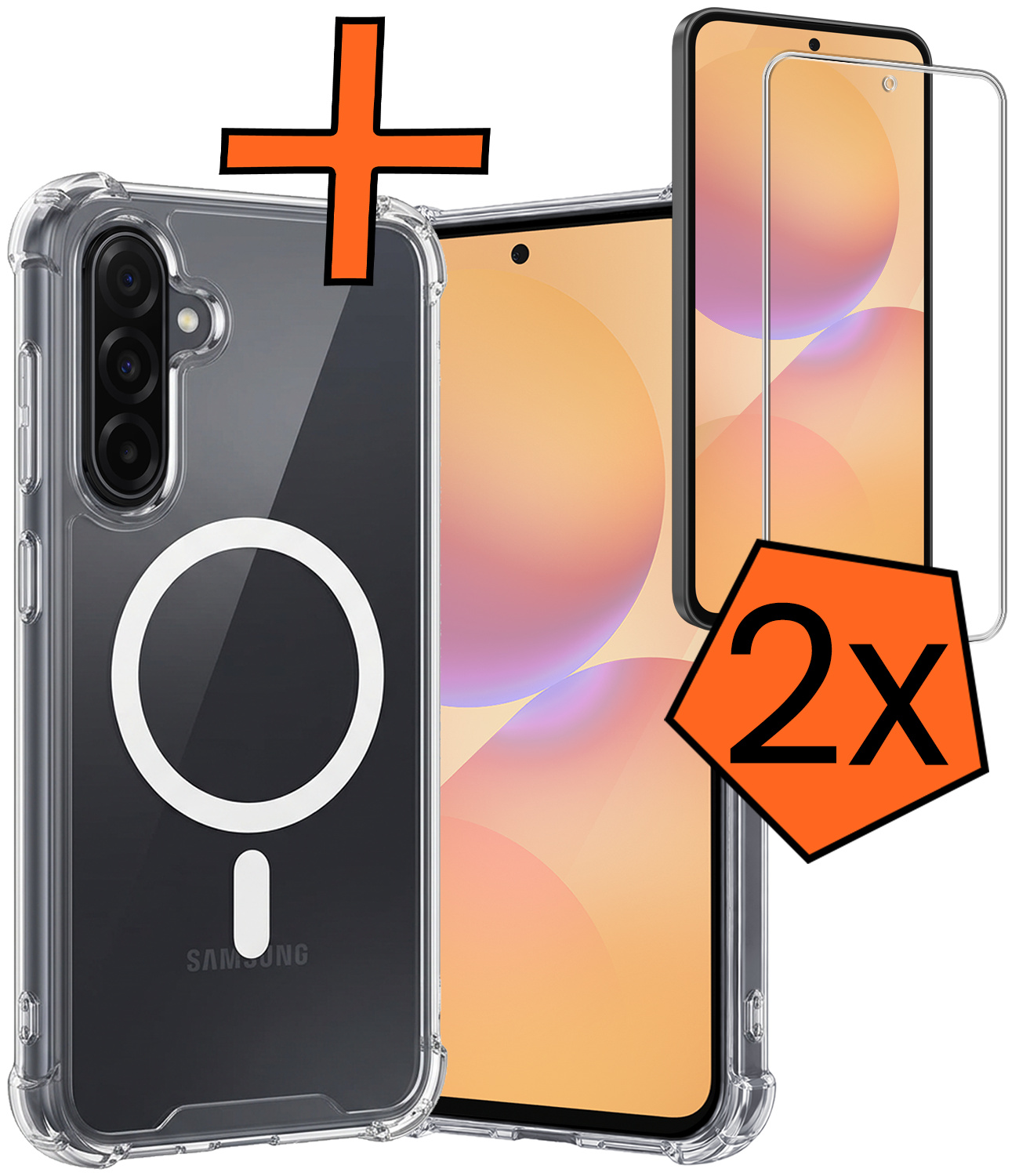 Nomfy Nomfy Samsung Galaxy A36 Magsafe Hoesje Transparant Met 2x Screenprotector