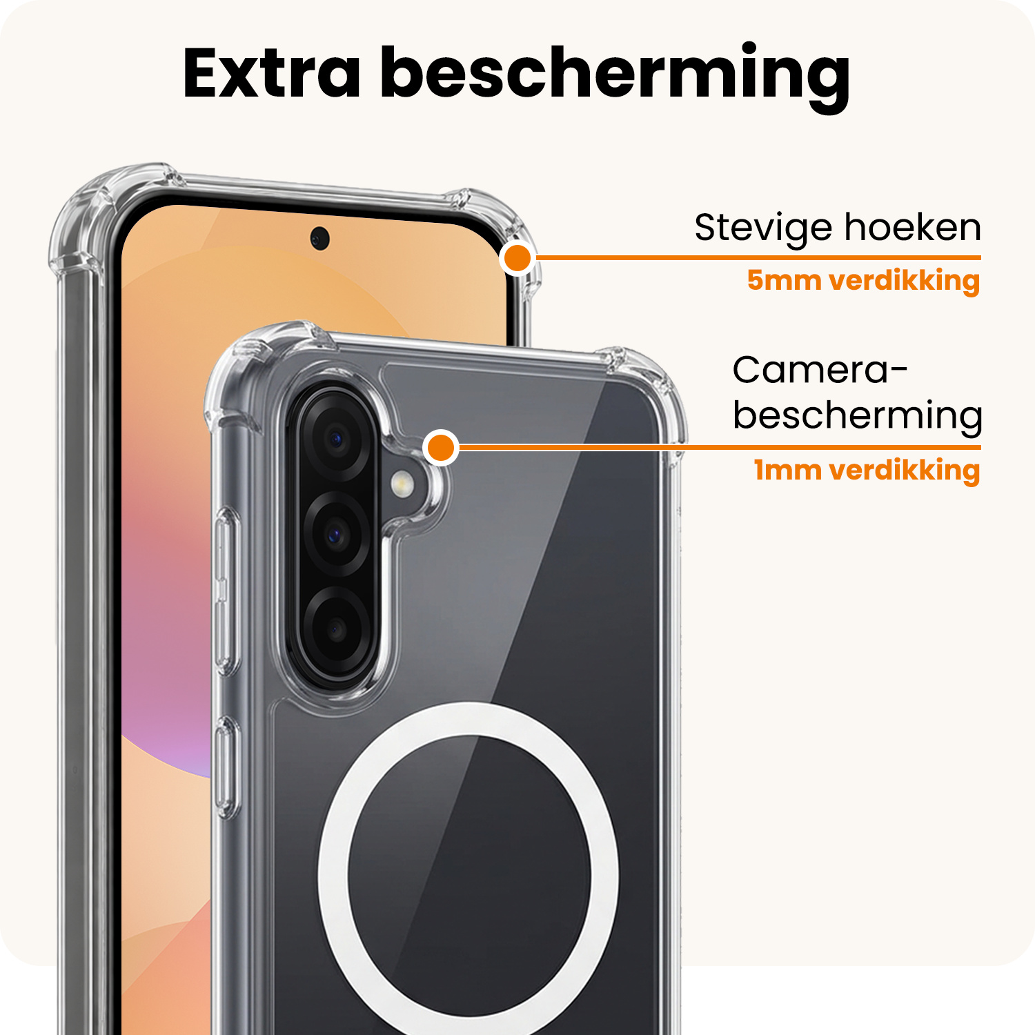 Nomfy Nomfy Samsung Galaxy A36 Magsafe Hoesje Transparant Met 2x Screenprotector