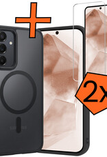 Nomfy Nomfy Samsung Galaxy A55 Magsafe Hoesje Zwart Met 2x Screenprotector