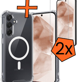 Nomfy Nomfy Samsung Galaxy A55 Magsafe Hoesje Transparant Met 2x Screenprotector