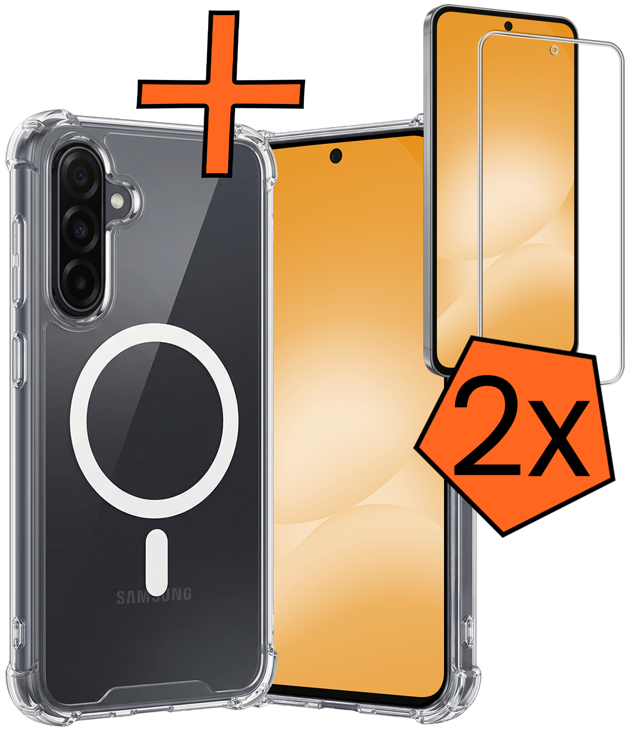 Nomfy Nomfy Samsung Galaxy A56 Magsafe Hoesje Transparant Met 2x Screenprotector