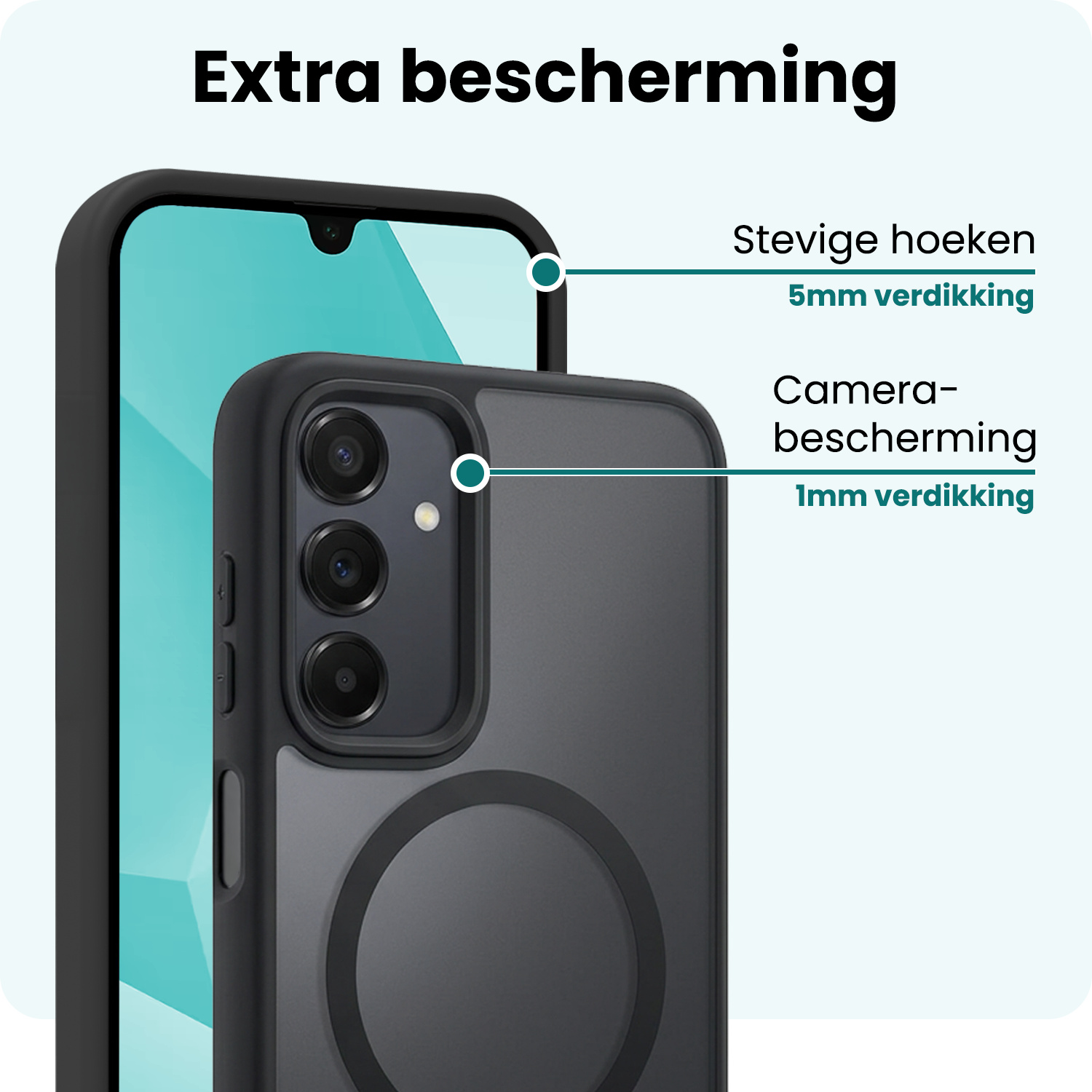 Forterra Forterra Samsung Galaxy A16 Magsafe Hoesje - Zwart - 2 PACK